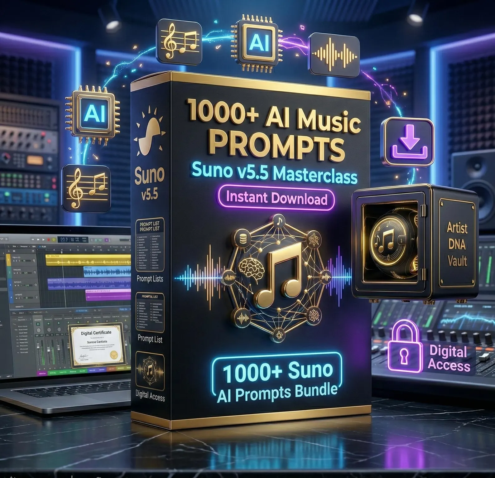 1000+ AI Music Prompts โ Suno v5.5 Masterclass